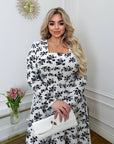 Soft fabric dress with flowers - Twiggy Shop