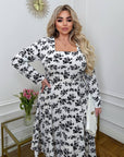 Soft fabric dress with flowers - Twiggy Shop