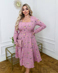 Soft fabric dress with flowers - Twiggy Shop