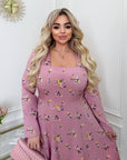 Soft fabric dress with flowers - Twiggy Shop