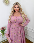 Soft fabric dress with flowers - Twiggy Shop