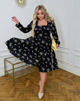 Soft fabric dress with flowers - Twiggy Shop