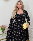 Soft fabric dress with flowers - Twiggy Shop