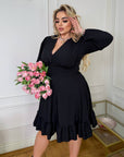 Soft fabric dress with ruffles - Twiggy Shop