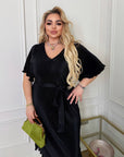 Pleated fabric dress - Twiggy Shop