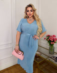Pleated fabric dress - Twiggy Shop