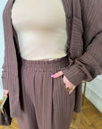 Striped linen-blend set - Twiggy Shop