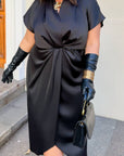 Evening dress with wrap front and belt - Twiggy Shop