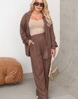 Conjunto mezcla de lino a rayas