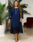 Straight-cut dress with lace - Twiggy Shop