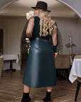 Blouse and leather skirt set - Twiggy Shop