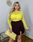 Draped blouse от polyester и spandex, стилна и уup toбна, с драпирани детайли, в White цвят, подходяща за ежедневна облекло.