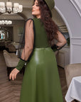 Blouse and leather skirt set - Twiggy Shop