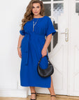 Simple midi dress with belt