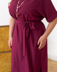 Simple midi dress with belt
