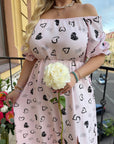 Rochie din bumbac cu inimioare