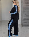 Knit set with denim inserts - Twiggy Shop