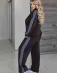 Knit set with denim inserts - Twiggy Shop
