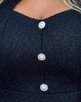 Elegant blue midi dress in synthetic rubber, polyester and viscose, suitable for formal occasions.