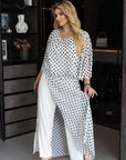 Elegante set in chiffon a pois