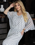 Elegante set in chiffon a pois