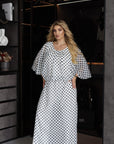 Elegante set in chiffon a pois