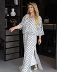 Elegante set in chiffon a pois