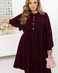 Ribbed velvet dress with buttons - Twiggy Shop