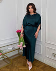 Satin set with a skirt , мек и луксозен, с гладка satinена Fabric и elastane за комфорт, в изображението.