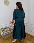 Satin set with a skirt , елегантен женски комплект, 97% polyester и 3% elastane, изображение на снимка.