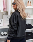 Faux leather bomber jacket - Twiggy Shop
