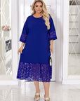 Straight-cut dress with lace - Twiggy Shop