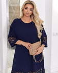 Straight-cut dress with lace - Twiggy Shop