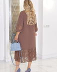 Straight-cut dress with lace - Twiggy Shop