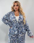 Floral print set от polyester, видима част от цветен принт и гладка текстура, подходящ за ежедневна носия.