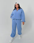 Warm fleece set in polyester and elastane, image of a comfortable, soft fleece garment with a warm design.