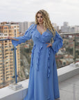 Long dress with ruffles от polyester, модел NewYear25, с елегантен дизайн и фини детайли, подходяща за празнични събития.