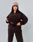 Warm fleece set in polyester and elastane, suitable for winter activities, shown in the image.