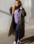 Long nylon coat with a hood - Twiggy Shop
