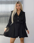 Short dress with shorts in polyamide, polyester and elastane, in a modern style, in the photo.