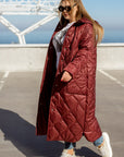 Long nylon coat with a hood - Twiggy Shop
