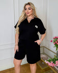 Knit set with shorts от cotton и elastane, White цвят, комфортен и стиlinen за ежедневна употреба.