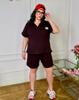 Knit set with shorts, cotton и elastane, White цвят, уup toбен и стиlinen за ежедневна носия.