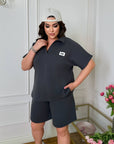 Knit set with shorts, cotton и elastane, в меки и комфортни тъкани, подходящ за ежедневна носия.