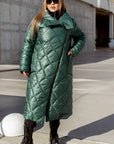 Long nylon coat with a zipper - Twiggy Shop