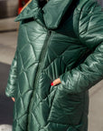 Long nylon coat with a zipper - Twiggy Shop