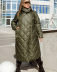 Long nylon coat with a zipper - Twiggy Shop