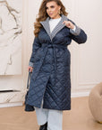 Long nylon coat with a collar - Twiggy Shop