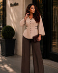 Blouse with Statement Buttons