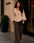 Blouse with Statement Buttons